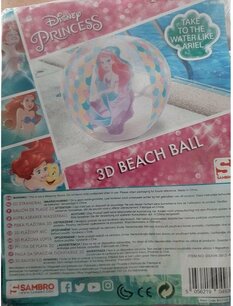 3D Strandbal Disney Princess - Roze / Multicolor 3D Strandbal Disney Princess - Roze / Multicolor