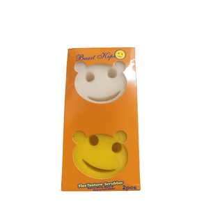 Scrub Buddy - Set van 2 in 1 doos - Flex Texture Scrubber - Wit en geel - Wonder Schoonmaakspons - Spons Scrub Buddy - Set van 2 in 1 doos - Flex Texture Scrubber - Wit en geel - Wonder Schoonmaakspons - Spons