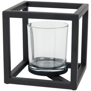 Luxe Metalen Kubus theelichthouder CUBE - Zwart - 12 X 12 X 12 CM - Industrieel strak design Luxe Metalen Kubus theelichthouder CUBE - Zwart - 12 X 12 X 12 CM - Industrieel strak design
