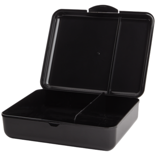 Lunchbox met 2 vakken - Zwart - 23 x 19 x 6,5 cm - Broodtrommel - Lunchtrommel Lunchbox met 2 vakken - Zwart - 23 x 19 x 6,5 cm - Broodtrommel - Lunchtrommel