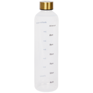 1L Waterfles met tijden - Transparant - Tijden - Bidon - Sportfles - Botlle - Kunststof 1L Waterfles met tijden - Transparant - Tijden - Bidon - Sportfles - Botlle - Kunststof