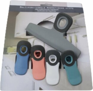 Magnetische Knijper Set - 5 Stuks - Multicolor - Hangen - Kleren - Hangers Magnetische Knijper Set - 5 Stuks - Multicolor - Hangen - Kleren - Hangers