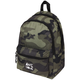 Rugtas AWSM Camouflage Print - 43 x 30 x 17 - Groen / Bruin - School - Back2school - Tas - Schooltas - rondje logo beneden Rugtas AWSM Camouflage Print - 43 x 30 x 17 - Groen / Bruin - School - Back2school - Tas - Schooltas - rondje logo beneden