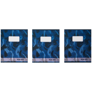 Schriften gelijnd A5 ZOLA - Blauw / zwart Army print - Papier - 3 Stuks - A 5 - Schoolschrift - Schrift - Back To School - School - Kantoor - Schriften Schriften gelijnd A5 ZOLA - Blauw / zwart Army print - Papier - 3 Stuks - A 5 - Schoolschrift - Schrift - Back To School - School - Kantoor - Schriften