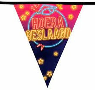 Boland Hoera Geslaagd Vlaggenlijn - Multicolor - Party - Feest - Slagen - Slinger - 6 Meter Boland Hoera Geslaagd Vlaggenlijn - Multicolor - Party - Feest - Slagen - Slinger - 6 Meter