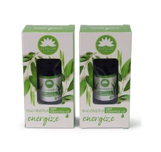 Essentiële Olie ENERGIZE EUCALYPTUS Set van 2 - Etherische olie - Energie gevend - Stimulation - Anregen - Aromatische olie - Groene verpakking Essentiële Olie ENERGIZE EUCALYPTUS Set van 2 - Etherische olie - Energie gevend - Stimulation - Anregen - Aromatische olie - Groene verpakking