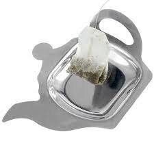Theezakjeshouder TEAPOT - Set van 2 - Ø 7 cm - RVS Theezakjeshouder TEAPOT - Set van 2 - Ø 7 cm - RVS