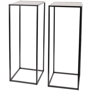 Design Zuilen industriële look MATRIX - Zwart / Bruin - Metaal / Hout - Pilaar - Pilaren - Sokkels - 25 x 25 x 70 cm - 2 Stuks Design Zuilen industriële look MATRIX - Zwart / Bruin - Metaal / Hout - Pilaar - Pilaren - Sokkels - 25 x 25 x 70 cm - 2 Stuks