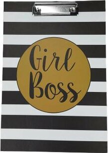 Klembord Girl Boss A5 - Zwart / Wit - Kunststof - 32 x 22 cm Klembord Girl Boss A5 - Zwart / Wit - Kunststof - 32 x 22 cm