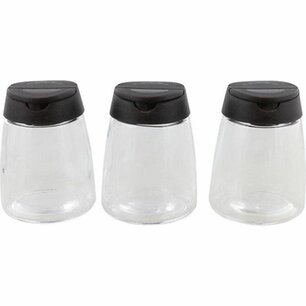Kruidenstrooier Set - Zwart / Transparant - Kunststof / Glas - 3 Delig Kruidenstrooier Set - Zwart / Transparant - Kunststof / Glas - 3 Delig