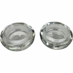 Theelichthouder CORNELIA - Set van 2 - Transparant / Zilver - Glas / Kunststof - Ø 6.5 x h 5.5 cm Theelichthouder CORNELIA - Set van 2 - Transparant / Zilver - Glas / Kunststof - Ø 6.5 x h 5.5 cm