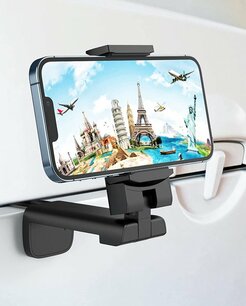 AirPhoneMount Telefoonhouder - Zwart - Telefoontool - Handen vrij Vliegtuig - Universeel - Multifunctioneel - Reis - Reizen - Universal Cell Phone Mount Holder AirPhoneMount Telefoonhouder - Zwart - Telefoontool - Handen vrij Vliegtuig - Universeel - Multifunctioneel - Reis - Reizen - Universal Cell Phone Mount Holder