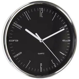 Klok BERNHARD - Zilver/Zwart - Ø 20 cm