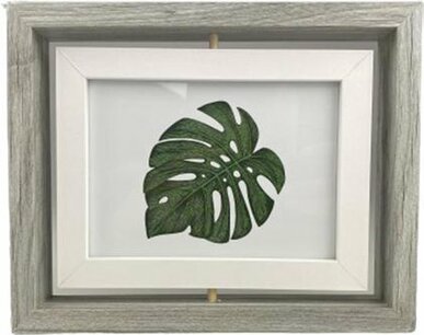 Fotolijst Met Foto GEORGE - Bruin / Wit - Hout / Glas - 20,5 x 3 x 26,5 cm