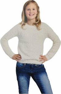 Meisjes Trui - Wit - Polyester - Maat 110/116 Meisjes Trui - Wit - Polyester - Maat 110/116