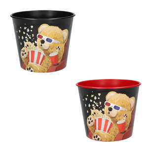 Popcorn bak herbruikbaar MOVIE TIME - Zwart / Rood - Kunststof - 17 x 17 x 14 cm - Assorti - Set avn 2 - Popcorn Emmer - Snackemmer Popcorn bak herbruikbaar MOVIE TIME - Zwart / Rood - Kunststof - 17 x 17 x 14 cm - Assorti - Set avn 2 - Popcorn Emmer - Snackemmer