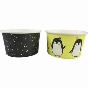 Papieren ijsbekers - Groen/Zwart - Papier - 5,5 cm - 10 stuks Papieren ijsbekers - Groen/Zwart - Papier - 5,5 cm - 10 stuks