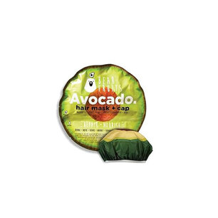 Haarmasker met cap Avocado - Groen / Bruin - Masker - 20 ml - One Size Haarmasker met cap Avocado - Groen / Bruin - Masker - 20 ml - One Size