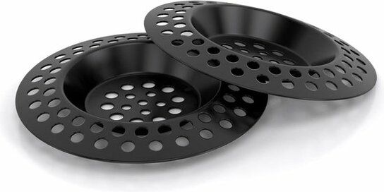 RVS Gootsteenzeef - Zwart - RVS - ⌀ 78 mm - 2 Stuks - Gootsteen - Zeef - Putzeef RVS Gootsteenzeef - Zwart - RVS - ⌀ 78 mm - 2 Stuks - Gootsteen - Zeef - Putzeef