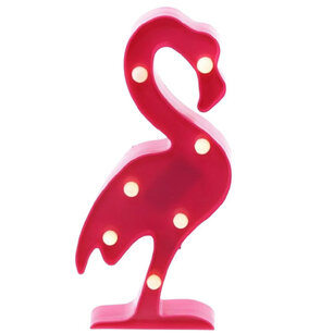 Mini LED Flamingo lampje met 5 led lampjes - Roze - Kunststof - 6.5 x 2.5 x 12 cm Mini LED Flamingo lampje met 5 led lampjes - Roze - Kunststof - 6.5 x 2.5 x 12 cm