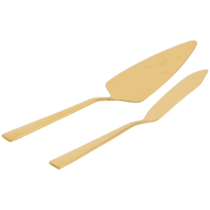 Taartserveerset - Taartschep en Mes - Goud - RVS- 28cm - Cake Serving Set Taartserveerset - Taartschep en Mes - Goud - RVS- 28cm - Cake Serving Set