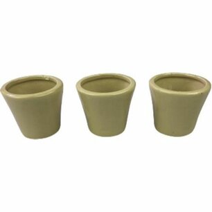 Plantenpotje met antislip voet BREGJE - Crème Wit - 6 x 5 cm - Set van 3 Plantenpotje met antislip voet BREGJE - Crème Wit - 6 x 5 cm - Set van 3
