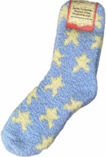 Super Soft huissokken STER - Warme fluffy sokken - Lichtblauw / Geel - Maat 39 - 40 - 2 paar Super Soft huissokken STER - Warme fluffy sokken - Lichtblauw / Geel - Maat 39 - 40 - 2 paar