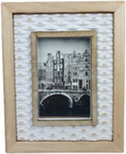 Fotolijst met patroon - Bruin / Wit - Hout / Glas - 10 x 15 cm Fotolijst met patroon - Bruin / Wit - Hout / Glas - 10 x 15 cm