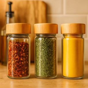 Kruidenpotjes VINNIE - Bruin - Hout / Glas- 11 x 5 cm - Set van 3 - Keuken - Accessoires - Spices - Voorraadkast Kruidenpotjes VINNIE - Bruin - Hout / Glas- 11 x 5 cm - Set van 3 - Keuken - Accessoires - Spices - Voorraadkast