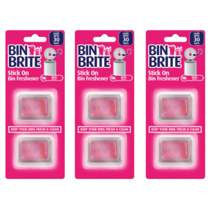 Bin Brite stick-on vuilnisbak verfrisser - Berry blast - Roze - Set van 3 Bin Brite stick-on vuilnisbak verfrisser - Berry blast - Roze - Set van 3
