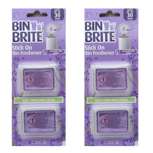 Bin Brite stick-on vuilnisbak verfrisser - Lavendel - Paars - Lavender Mist Scent - Stick On Bin Fresh - Set van 2 pakjes
