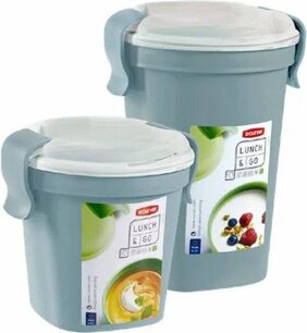 Curver Lunch Go set - Blauw - Reisbeker - 2 delig - 1 Liter - 0.5 Liter - On the Go