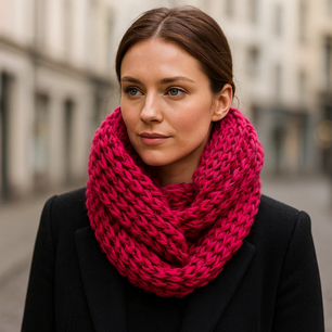  Loop Sjaal OLGA - Roze - Dames - Acryl / Polyester