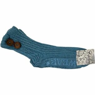 Warme gebreide sokken met knopen - Huissokken - Blauw - One Size