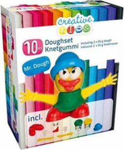 Creative Kids klei set geel mannetje - Geel / Multicolor - Klei / Kunststof - 10 delig