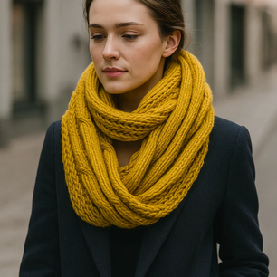 Loop Sjaal JOSEFIEN - Geel - Dames - Acryl