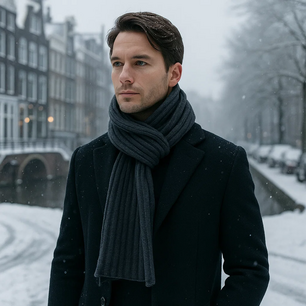 Lange Sjaal DANIËL - Donkergrijs - Heren - Acryl