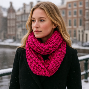  Loop Sjaal OLGA - Roze - Dames - Acryl / Polyester