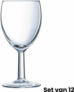 Wijnglazen - Transparant - Glas - 15 cl - Set van 12 