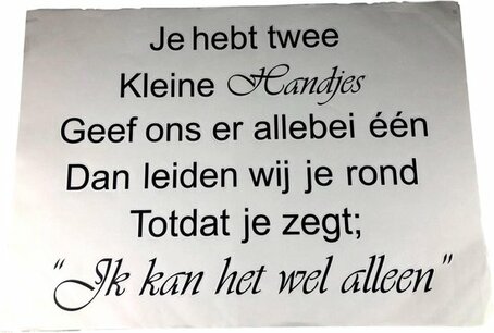Muursticker - Quote - Zwart / Wit - 48 x 68cm
