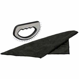 Aqua Laser RVS Voegenborstel met Reinigingsdoek - Zwart - RVS - 18 x 24 x 2 cm