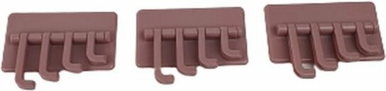 Sleutelhaken OLLA - Roze - Kunststof - 5,5 x 9 cm - 3 Stuks