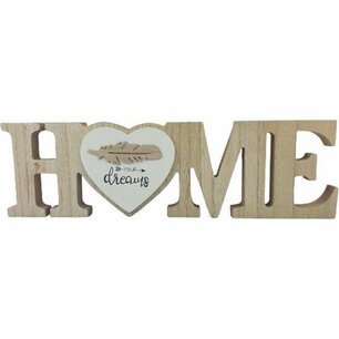 Home sign 'Your Dreams' - Bruin / Wit - Hout - 39 x 11,5 cm