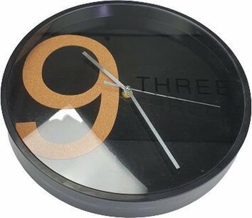 Wandklok Abstract THEODOOR - Zwart / Bruin - Kunststof / Glas - Ø 30 cm