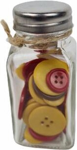 Decoratie knoopjes - Geel / Rood - Glas / Kunststof - l 8 cm