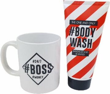 Geschenkset #BOSS - Rood / Wit - Keramiek / Kunststof - 2 Stuks 
