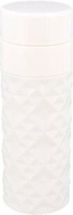 Drinkfles grafisch met deksel BENNY - 0,4 l - Wit - Kunststof - Ø 6 x 18 cm