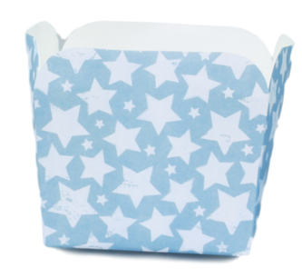Kartonnen party snack bakjes met Ster - Set van 5 - Blauw/Grijs Kartonnen party snack bakjes met Ster - Set van 5 - Blauw/Grijs