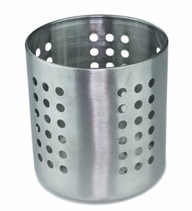 Bestekbeker / bestekhouder geperforeerd - RVS - Rond - Ø11,5 x H13,5 cm Bestekbeker / bestekhouder geperforeerd - RVS - Rond - Ø11,5 x H13,5 cm