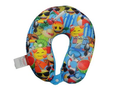 Emoji nekkussen - Blauw - 27x24 cm Emoji nekkussen - Blauw - 27x24 cm